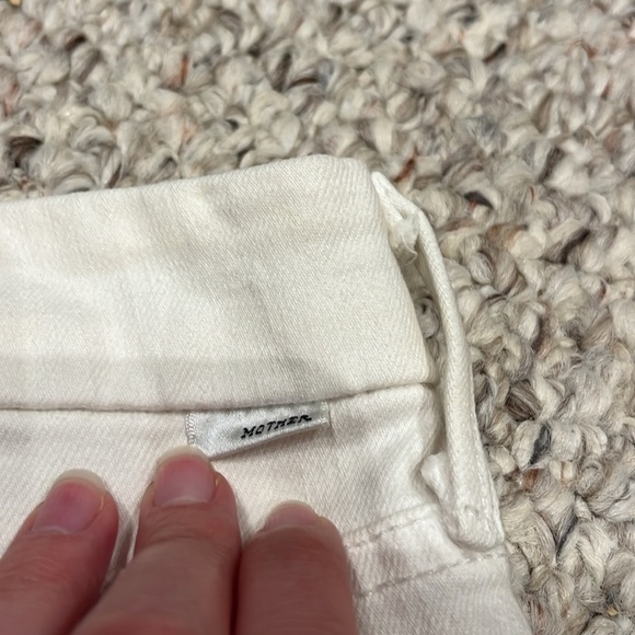 Mother The Looker Ankle Fray Stayin' Alive White Jeans Size 25 - Picture 10 of 11